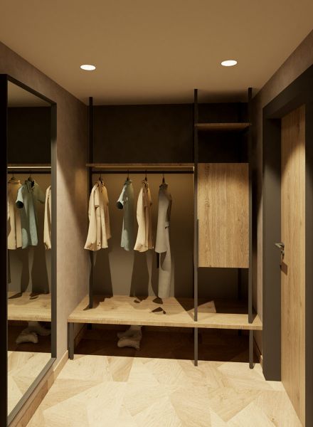 Hotel furnishings with cloakroom and wardrobe
