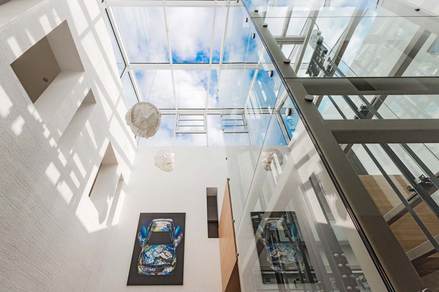 Impressionen mit Blick auf das Obergeschoss mit reichlich Lichteinfall im Hotel Trezor in Singen am Hohentwiel - Generalsanierung durch APPIA Contract GmbH